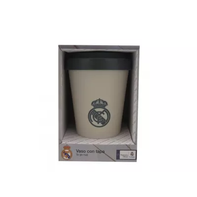 Vaso para Llevar Real Madrid 400ml | Diseño Oficial Crema