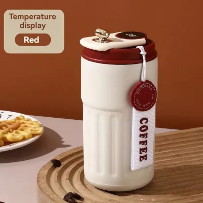 Termo rojo con pantalla digital y tapa antifugas