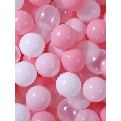 Pelotas Rosa, Blanco y Transparente para Parque Infantil 5,5cm