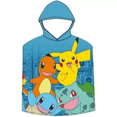 Poncho Pokémon niños microfibra 55x110cm playa piscina oficial