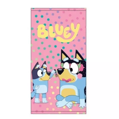 Toalla Bluey Rosa Infantil 70x140cm Microfibra Playa y Piscina