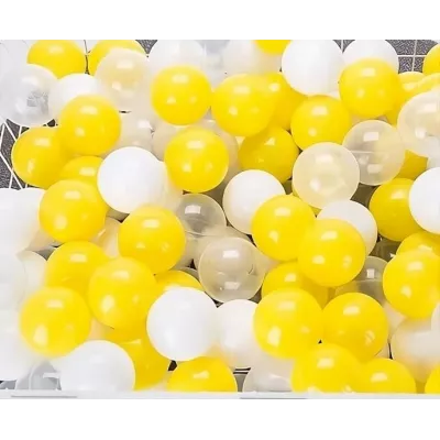 Pelotas Amarilla, Blanca y Transparente para Parque Infantil 5,5cm